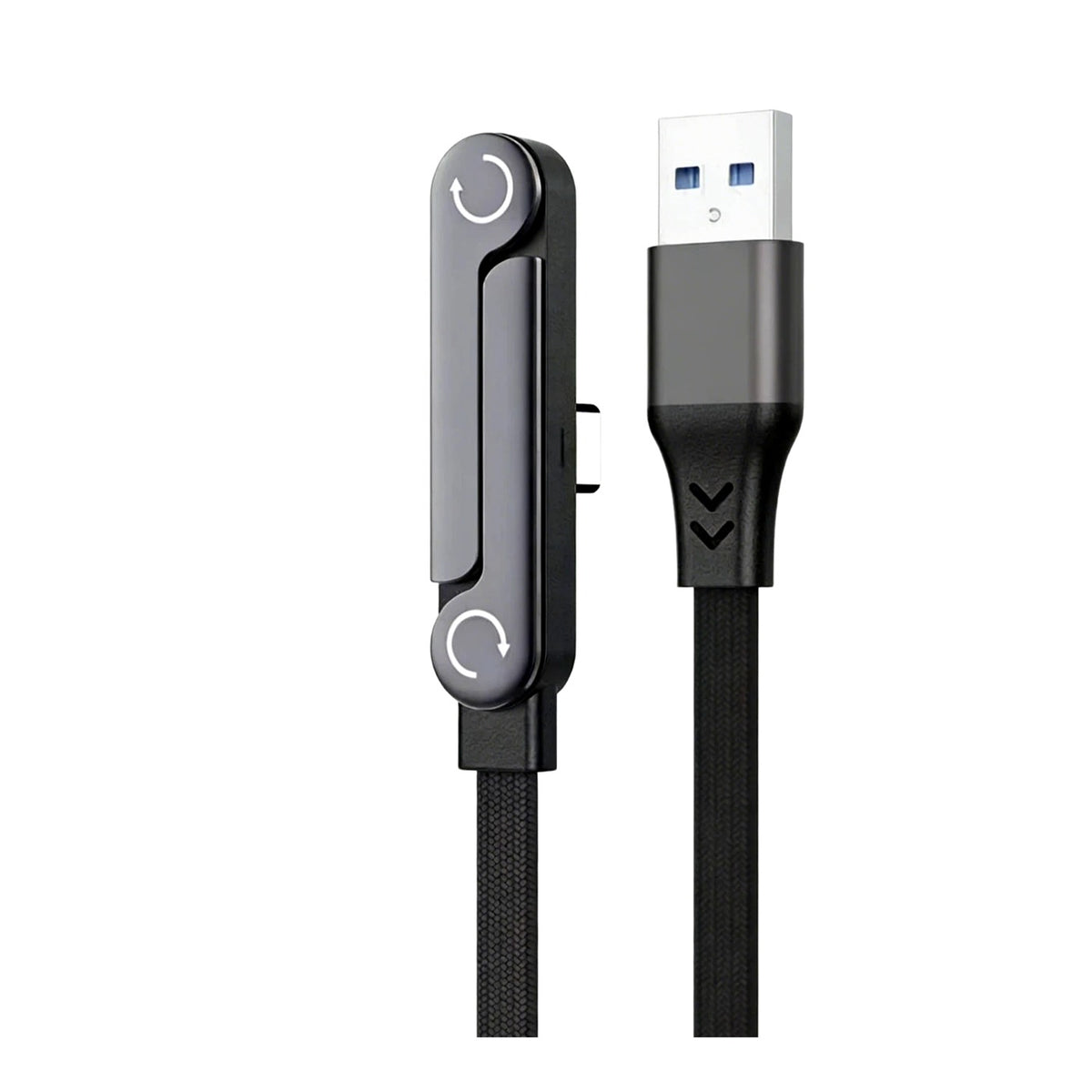 Câble VOLTÉO USB-A vers USB-C avec support pliable intégré, replié