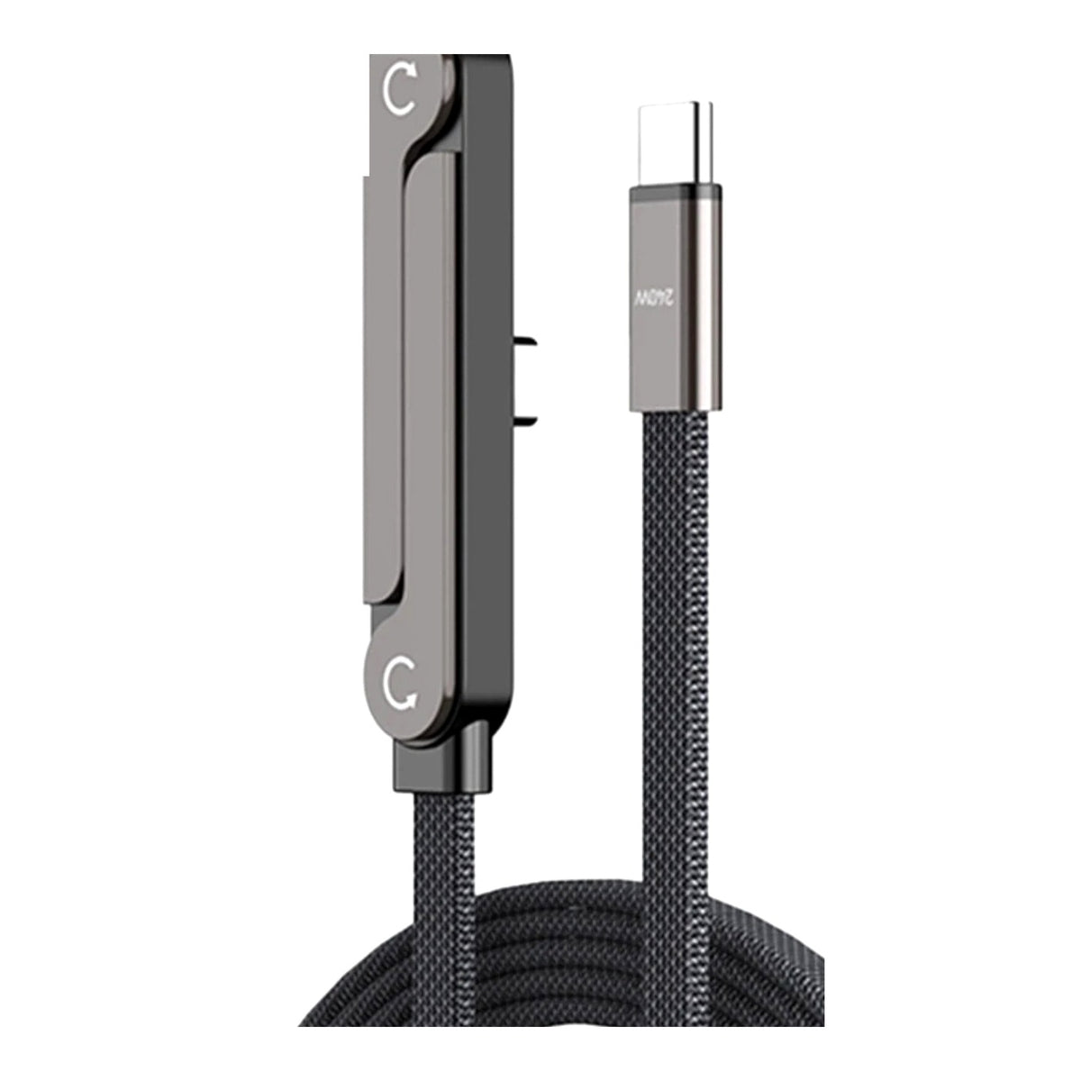 Câble VOLTÉO USB-C vers USB-C avec support pliable intégré, replié